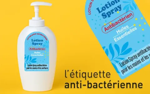 étiquette adhésive avec protection film transparent anti-bactérien